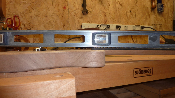 Image for Adjusting the neck tenon for the ~2.5 degree neck angle. 