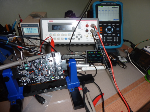 Image for First power applied for voltage checks. 